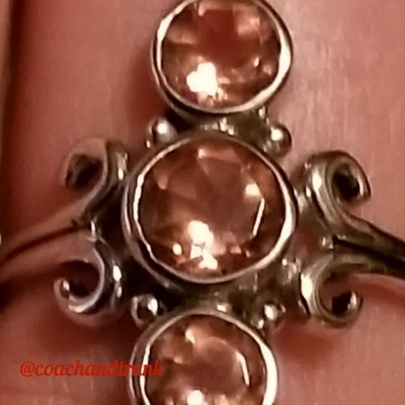 Genuine 3 Diaspore Stones Color Changes In Light 925 Sterling Balinese Style NWT - Picture 2 of 12